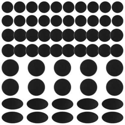 60Pcs Plastic Model Miniature Bases 40mm 50mm 60mm 75X42mm,4mm/0.16 Thick Circular War Figure Display Stands For Gaming Miniatures or Wargames Role Playing Board Game Figure Toy(60PCS-40&50&60&75X42mm-Mix Black) - color: 60PCS-40&50&60&75X42mm-Mix Black