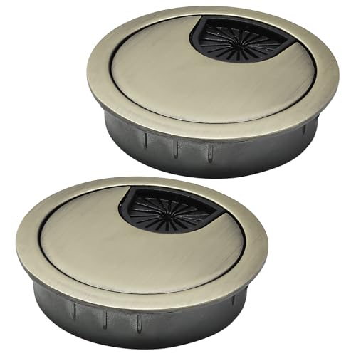 EASYEAH 2 Pcs Desk Grommet 2" / 50 mm, Desk Cord Hole Cover, Cable Grommet Metal Zinc Alloy Materilal, Desk Hole Grommet for Home & Office Pc, Detachable Cable Cord Organizer-Bronze - color: Bronze 2pcs, size: 2" / 50 mm