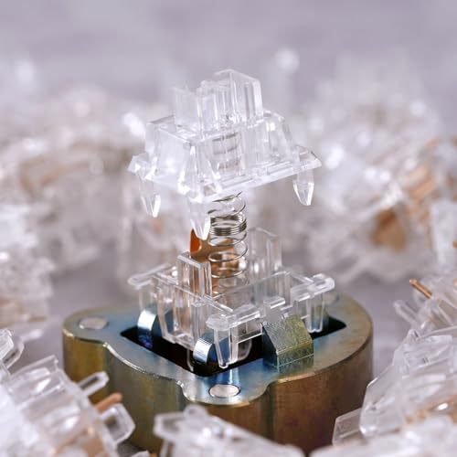 OOCTPK Chilkey WS Quartz Linear Switch 5-Pin Hotswap Pre-Lubed, PC Housing for RGB, Mechanical Keyboard Switch for DIY Custom Builds, Keyboard Switches 5 Pins PCB Mount Lubed Switches Clear (35pcs) - color: WS Switches-Quartz Clear-15pcs