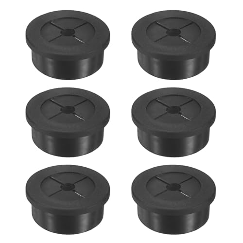 M METERXITY 6-Pack Rubber Grommets for Wiring 28mm Desk Grommet Double-Sided Flexible Cable Cord Grommet Desk Hole Cover for Cables/Wires Through Protection Cable Grommet [Black] - size: 28mm
