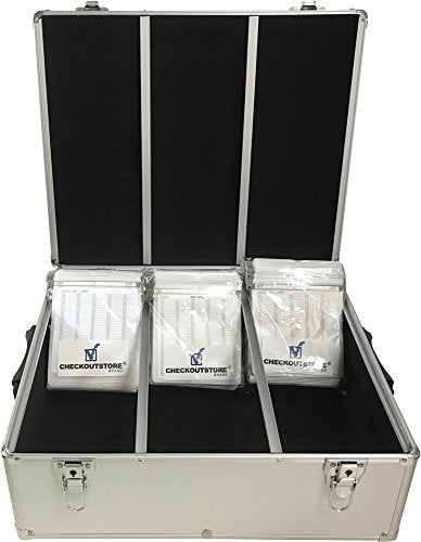 CheckOutStore (1) Aluminum CD/DVD Media Hanging Sleeves Storage Box (Silver/Holds 600 Discs) - color: Silver