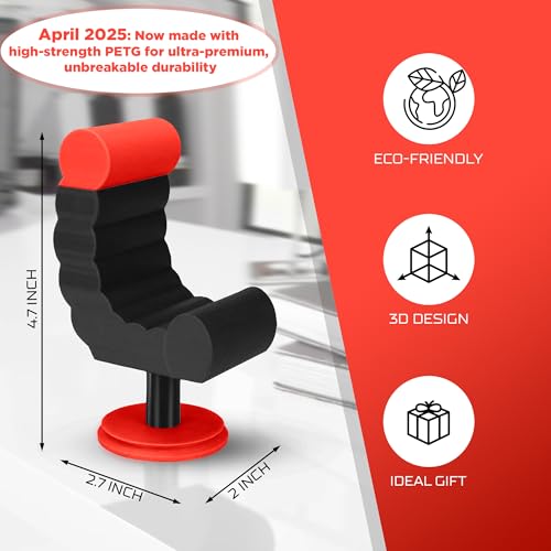 VELENTI Gamer Chair Phone Stand - Phone Holder for Smartphones, Kindles Up to 19 cm Tall - Fun Gaming Accessories for Gamers - Useful Gamer Gadgets - Lovely Birthday Gift for Gamers - style: Gamer Chair