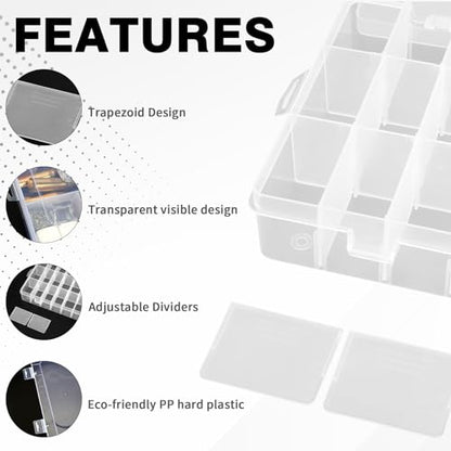 OALCQ 36 Grids 2 Pcs Bead Organizer and Storage Tackle Box for Rock Collection, Washi Tape, Small Items - Plastic Container - size: 36 grids 2 pcs