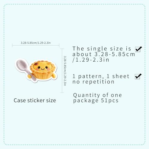 50 PCS Cute Plush Stickers for Scrapbooking, Kawaii Cartoon Decals for Journaling Planner, Waterproof Adorable Food Animal Vinyl Stickers for Water Bottle Laptop Phone DIY Crafts - style: A6