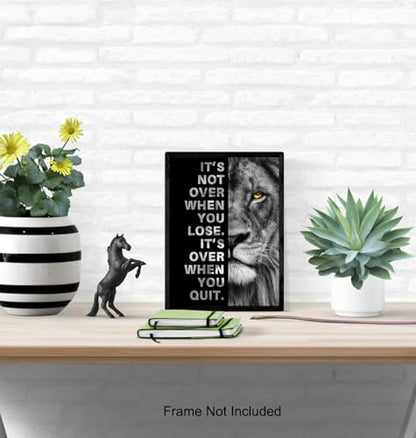 YELLOWBIRD ART & DESIGN Motivational Wall Art & Decor - Positive Quotes - Motivational poster - Office Wall Art - Lion Wall Decor Inspiration Motivation Man cave Gym Wall Decor for Men - size: 8"L x 10"W, style: Unframed