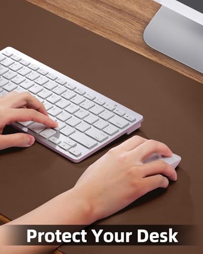 PULeather Non-Slip Desk Mat, Large Mouse Pad & Laptop Desk Pad - Waterproof Writing Pad for Office & Home (Brown, 35.4" x 17") - color: Brown, size: 35.4" x 17"