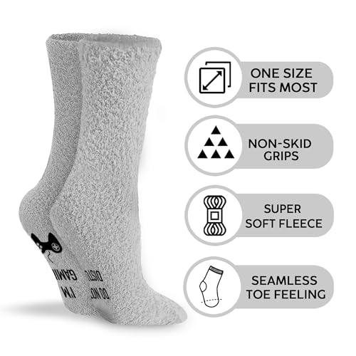 Gamers Gifts for Men, Boys - Gifts for Gamers - Gaming Socks, Stocking Stuffers for Men, Boyfriend, Son Gaming Novelty Socks - color: Grey
