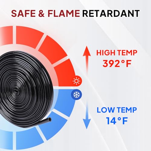 Silicone Fiberglass Sleeve Heat Shield Wire Protective High Temperature Electrical Insulation Self-extinguishing Black (3/4"-9ft) - style: 3/4"-9ft