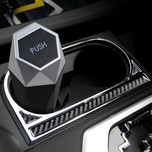 BFXM Car Trash Can with Lid, Garbage Bin for Women, Cute Interior Accessories for Seat Cup Holder, Organization Car Must Haves Essentials Mini Trash Can with Garbage Bag - color: SILVER 2PCS