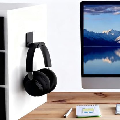 30 PCS Headphone Wall Hangers with Nano Tape, Adhesive Gaming Headphone Stand Headset Holder Hook Wall Desk Closet Door Mount for Most Headphone Controller Hat Baseball Caps (Black)