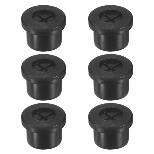 M METERXITY 6-Pack Rubber Grommets for Wiring 12mm Desk Grommet Double-Sided Flexible Cable Cord Grommet Desk Hole Cover for Cables/Wires Through Protection Cable Grommet [Black] - size: 12mm