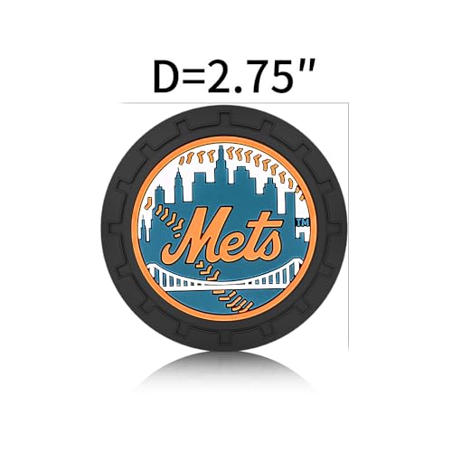 Car Cup Holder Coasters for New York Met Baseball Fans, Met Car Coasters for Cup Holder Insert Silicone Non-Slip - color: 11m12ets
