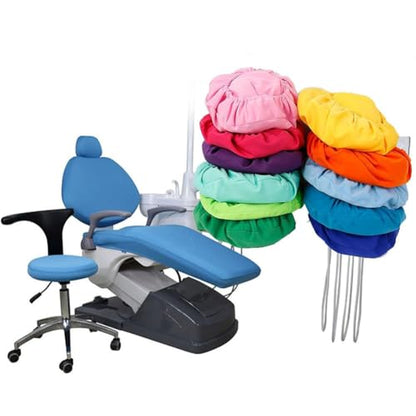 4Pcs/Set Dental Chair Covers, Dental PU Leather Unit, Waterproof PU Leather Protective Dental Full Chair Covers Elastic Stylish Dental Chair Seat Cover, Headrest Backrest Protector, (Color:Light blue) - color: Light Blue