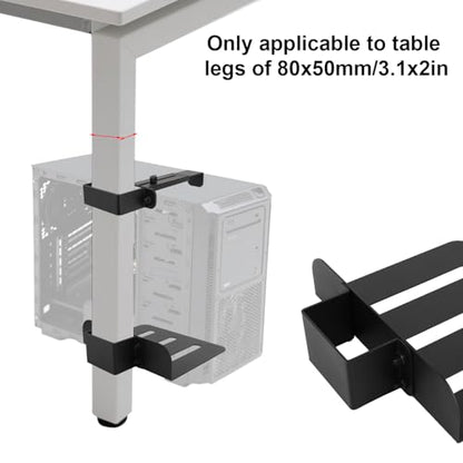 Under Desk PC Mount for Standing Desk, Heavy Duty Clamp-On Computer Tower Mount Adjustable Height & Width No Drilling CPU Holder