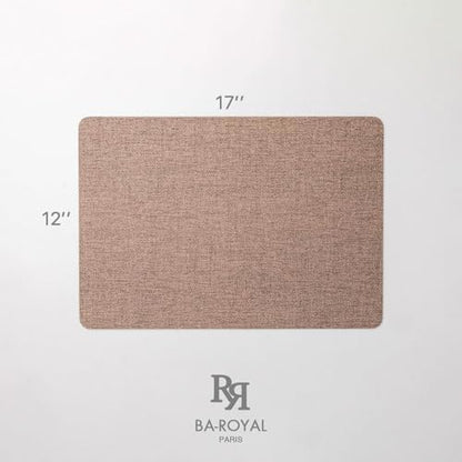 Baroyal Faux Leather Placemats Set of 6 Vinyl Washable Wipeable Table Mats for Kitchen Dining Table Heat Resistant Waterproof Modern Indoor/Outdoor Placemats Non-Slip Easy Clean Place Mats (Cocoa) - color: C-cocoa