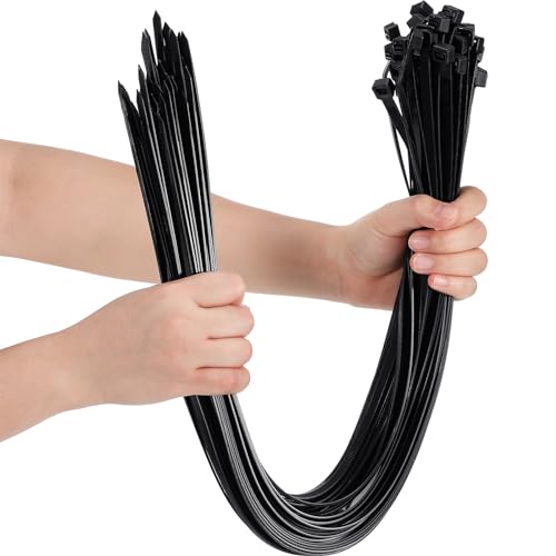 Nuanchu 100 Pcs 36 Inch Black Zip Ties Heavy Duty Cable Ties for Indoor and Outdoor Binding Fences, Awnings Tying, Branches Bundling of Crops - color: Black, size: 36 Inch