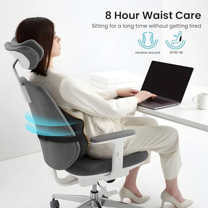 A-Pce Adjustable Lumbar Support Pillow,Improve Lower Back PainRelief & Sitting Posture, Adjustable Slider, Ergonomic Memory Foam Back Cushion for Long Sitting for Office Chair/Car/Plane-Black