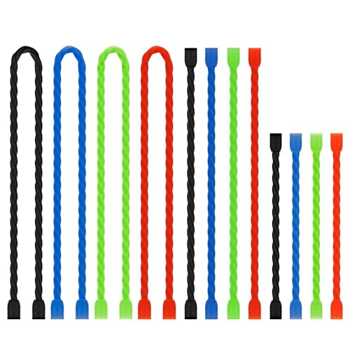 12 PCS Silicone Twist Ties Reusable Cable Ties Steel-Core Straps for Organizing Bundling and Holding All Purpose Bendable Cord Tie for Indoor Outdoor 4 6 12 Inch (4 Colors) - size: 12 PCS (4"+6"+12")