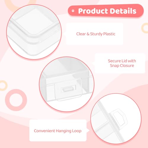 Varku 4 PCS 28 Grids Bead Organizer, Transparent Plastic Storage Box, Clear Plastic Container with Fixed Dividers for Organizing Small Items Like Jewelry, Beads, Nails, Screws - size: 4Pcs 28 Grids