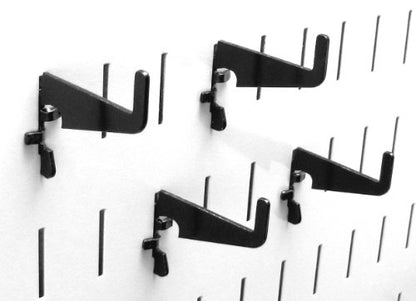 Wall Control Medium 1-7/8in Hook Pack - Slotted Metal Pegboard Hooks Pegboard and Slotted Tool Board - Black - color: Black, size: 4 Count (Pack of 1)