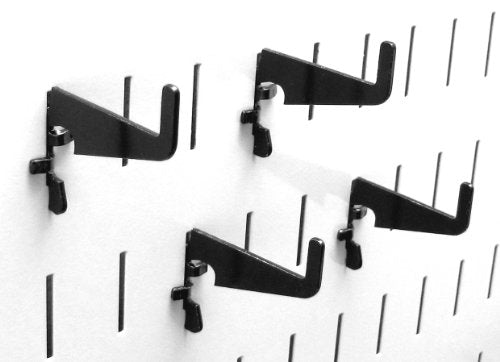 Wall Control Medium 1-7/8in Hook Pack - Slotted Metal Pegboard Hooks Pegboard and Slotted Tool Board - Black - color: Black, size: 4 Count (Pack of 1)