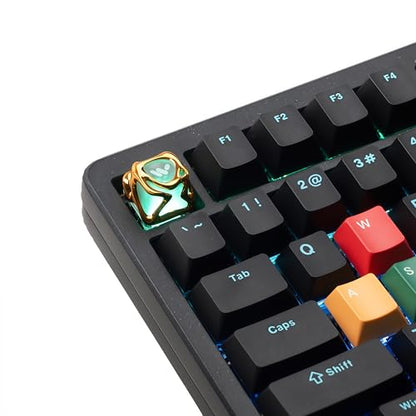 dagaladoo Clear keycaps,Translucent Keyboard keycap,Jelly Key Cap Set,Shine Through keycap，1U Keyboard Cap for Mx Switches Mechanical Keyboard(Metal,Gold) - color: Gold(only one keycap)