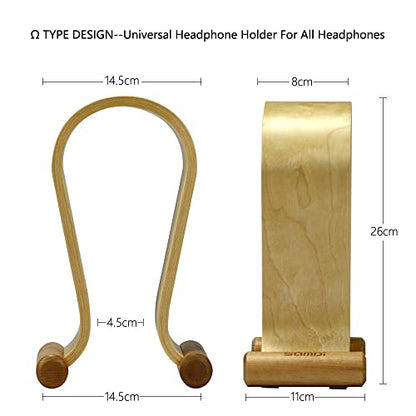 SAMDI Leather Headphone Stand Headset Stand Headphone Holder Universal Gaming Headset Holder - Birch - color: Birch