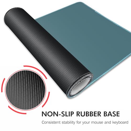 Galdas Gaming Mouse Pad XXL XL Large Long Extended Big Mousepad Non-Slip Rubber Keyboard Mouse Pad with Stitched Edges for Laptop Home Office (31.5x11.8x0.08 Inch) -Blue Grey - color: Blue Grey