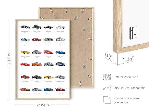 HAUS AND HUES Race Car Poster - Super Car Poster - Made in The USA - Beige Frame 24x36 - color: Sports Car, size: 24"L x 36"W, style: Beige Framed
