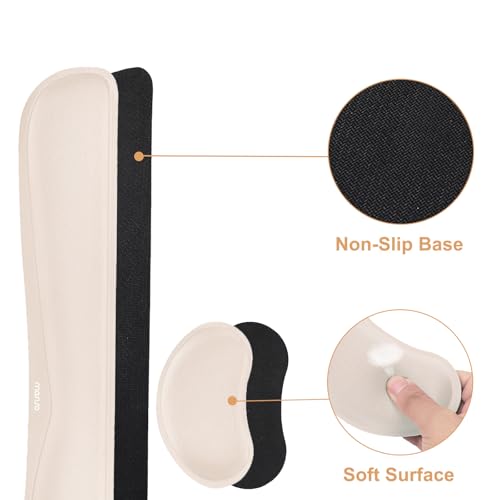 MOSISO Keyboard Mouse Pad Set, Gaming Mouse Pad&Keyboard Wrist Rest&Wrist Rest, Ergonomic Wristrests with Memory Foam Home Office Easy Typing Cushion Non-Slip Mousepad, Apricot - color: Apricot