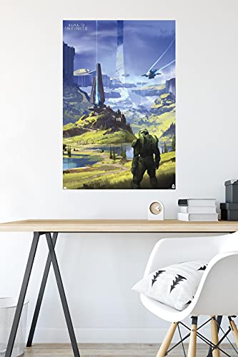 Trends International Halo Infinite - Master Chief Valley Wall Poster, 34L x 22.4W, Premium Poster & Mount Bundle