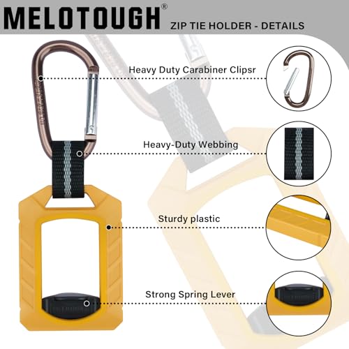 Melotough Zip Tie Organizer Band,Zip Tie Holder,Reusable,Cable Tie Bracket for Multi-Purpose Indoor and Outdoor Use,Yellow,1Pcs - color: Yellow