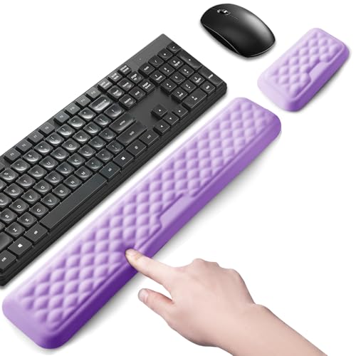 Keyboard Wrist Rest Mouse Wrist Support, Memory Foam Wrist Rest Pad for Computer Laptop, Ergonomic Wrist Cushion Support for Typing Pain Relief, Gaming Home Office, Purple - color: Purple