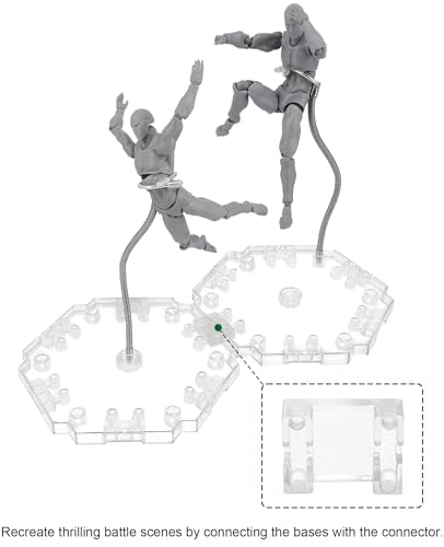 Flexible Assembled Action Figure Stand,Action Figure Display Holder Stand Base,Compatible with HG RG SD SHF 1/144 Toy,Doll Model Support Stand (8 Pack Clear) - color: 8 Pack Clear