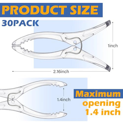 30 Pack Balloon Arch Clips Plastic Transparent Backdrop Spring Clamps 2 Inch Clear Clips for Balloon Arch Kit Birthday Decoration Crafts Woodworking Photography Studios