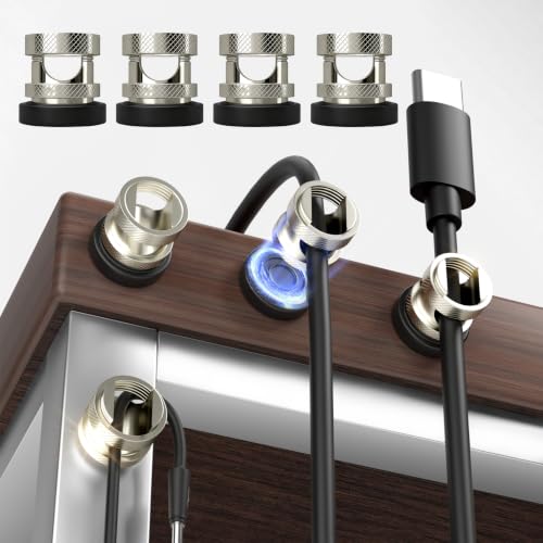 Maveek Magnetic Wire Holder 8-Pack, Stainless Steel Magnet Cord Clips Cable Organizer Home Office Desk Nightstand USB Charge Cords Management Car Dash Cam (Metal Silver) - color: Silver, size: 8Pcs