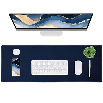 ALOANES Waterproof Mouse Pad with Durable Stitched Edge, Gaming Keyboard, Non-Slip Rubber Base Mouse Mat, Extended Desk pad for Gamer, Office& Home, Dark Blue Mousepad 3XL(35.43"x15.74"x0.12") - color: 00- Dark Blue, size: 3XL(35.4" x 15.7")