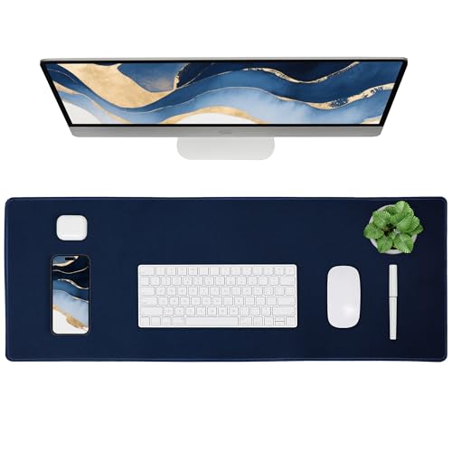 ALOANES Waterproof Gaming Mousepad Large Mouse Mat Non-Slip Rubber Base | Desk pad Keyboard Desk Mat for Computer, Office Home, Dark Blue Mat Large(27.6"x11.8"x0.12") - color: 00- Dark Blue, size: 27.6L x 11.8W inches