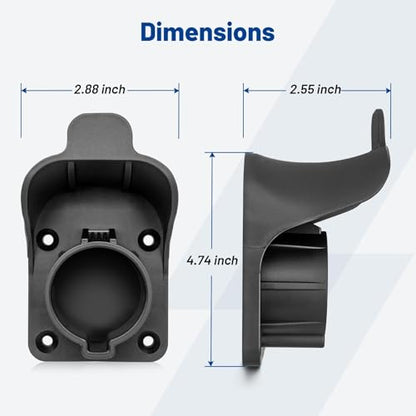 Anina EV Charger Holder SAE J1772 Charging Cable Organizer for Portable Electric Car Charger Cable Hanger Electric Vehicle Charging Cord Holder Wall-Mount Connector Space Saving