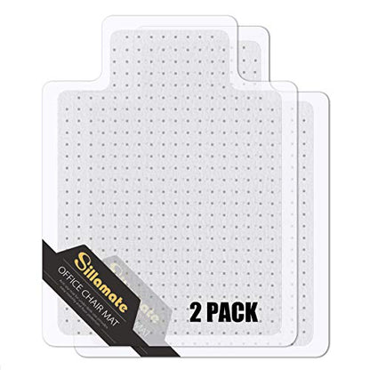 36'' x 48'' Office Chair Mat for Carpeted Floors, Easy Lay Flat, Heavy Duty Floor Mat,Eco-Friendly Series Studded Carpet Desk Chair Mats (36X48X2PCS) - size: 36X48X2PCS