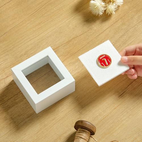 3x3 Small Square Shadow Box Picture Frame Display Case with Soft Linen Back,Small Mini Tiny White Deep Shadow Memory Box Frame 3x3 for Nsect Specimen Baby Wedding Pet Graduation Medal Souvenir - color: White + Thickened Panel + Foam Packaging, size: 3x3