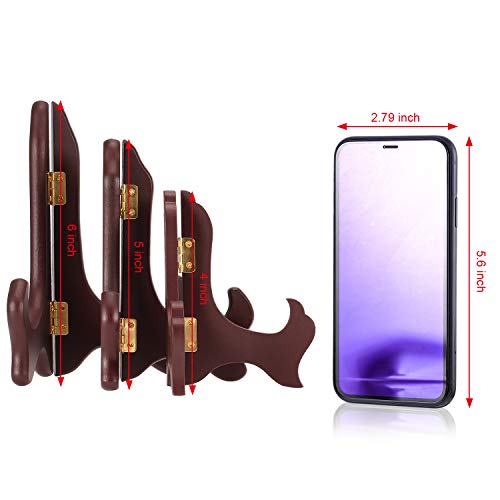 Tatuo 4 Packs 4 Inch Wooden Display Stand Decorative Plate Stands for Display Picture Frame Holder Easels(Red) - color: Red, size: 4 Inch