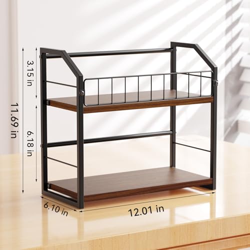 2-Tier CD Holder, CD Storage Rack for Display, CD Organizer with Rubber Feet, Stores Up to 60 CDs for Shelf Storage and Organization, for Music Enthusiasts and Collector Walnut - color: walnut, style: 1 Pack
