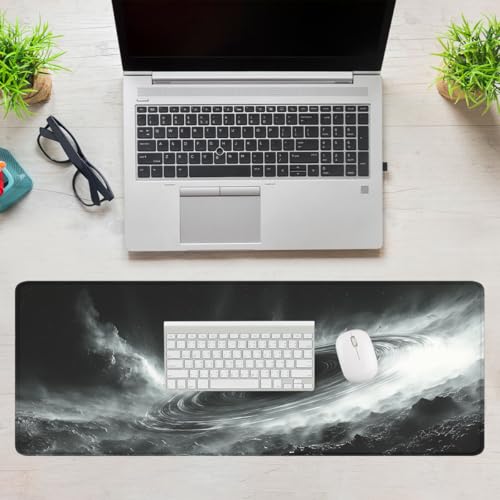 Black Hole Gaming Mouse Pad Space Galaxy Art Mouse Pad Large Mousepad Extended Laptop Keyboard Mat Gaming Desk Pad Mouse Mat Office Computer Keyboard Laptop 31.5"x11.8" - color: Black Hole, size: 31.5L x 11.8W inches