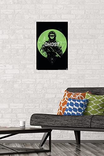 Trends International Call of Duty: Modern Warfare 2 - Ghost Emblem Wall Poster, 14.725" x 22.375", Premium Poster & Mount Bundle - color: Premium Poster & Mount Bundle, size: 22.4"L x 14.7"W