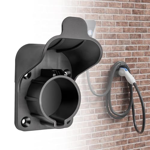 Anina EV Charger Holder SAE J1772 Charging Cable Organizer for Portable Electric Car Charger Cable Hanger Electric Vehicle Charging Cord Holder Wall-Mount Connector Space Saving