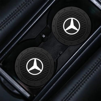 2PCS Car Cup Holder Coasters,Non-Slip Car Coasters for Mercedes Benz CESM CLK GLK GL AB GLS GLE AMG Series Drink Holder Compatible with,Vehicle Inner Accessories for Cup Insert Mat,Silicone - color: Bd-bchi