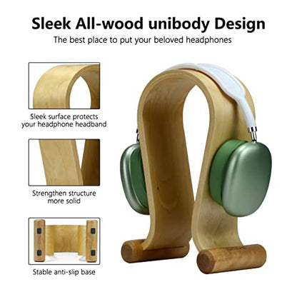 SAMDI Leather Headphone Stand Headset Stand Headphone Holder Universal Gaming Headset Holder - Birch - color: Birch