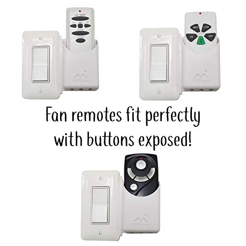 The No-Screwups Remote Control Holder by Mount Genie (Black): Wall Mount with No Damaging Screws or Tape. Installs in Seconds on Any Light Switch. Great for TV, Ceiling Fan and Roku Remotes. - color: Black