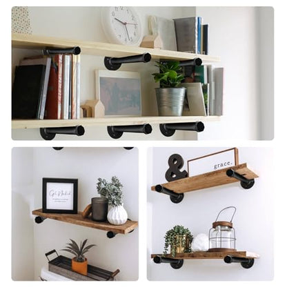 Pintuson 6 Pcs Industrial Pipe Clothes Bar 10 Inch - Wall Mount Clothing Rack - Face Out Closet Rods for Hanging Clothes Commercial Retail Boutique Laundry Shirt Display - Black - color: Black 10" Clothes Rack